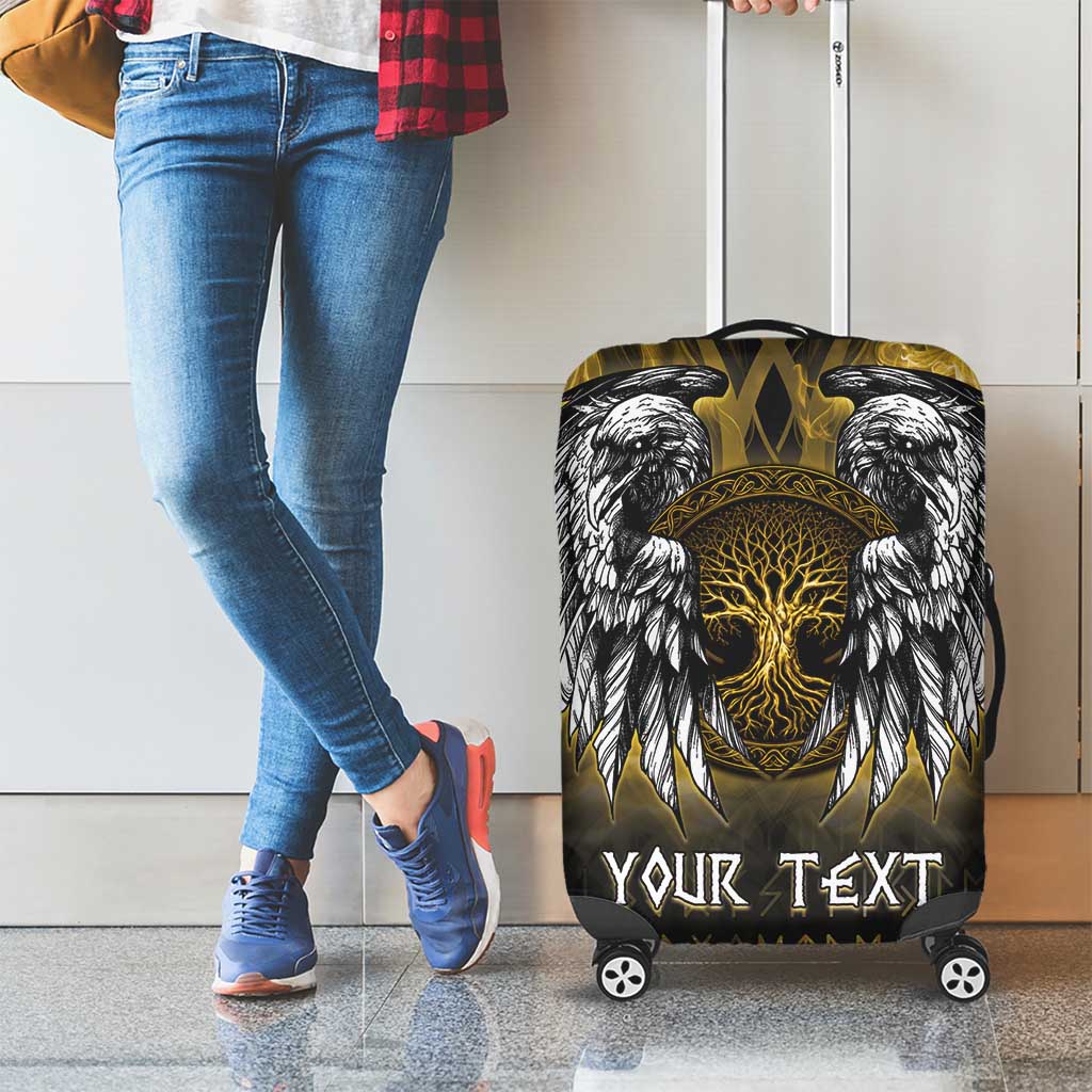 Personalized Cornwall Celtic Chough Luggage Cover With Tree Of Life LT05