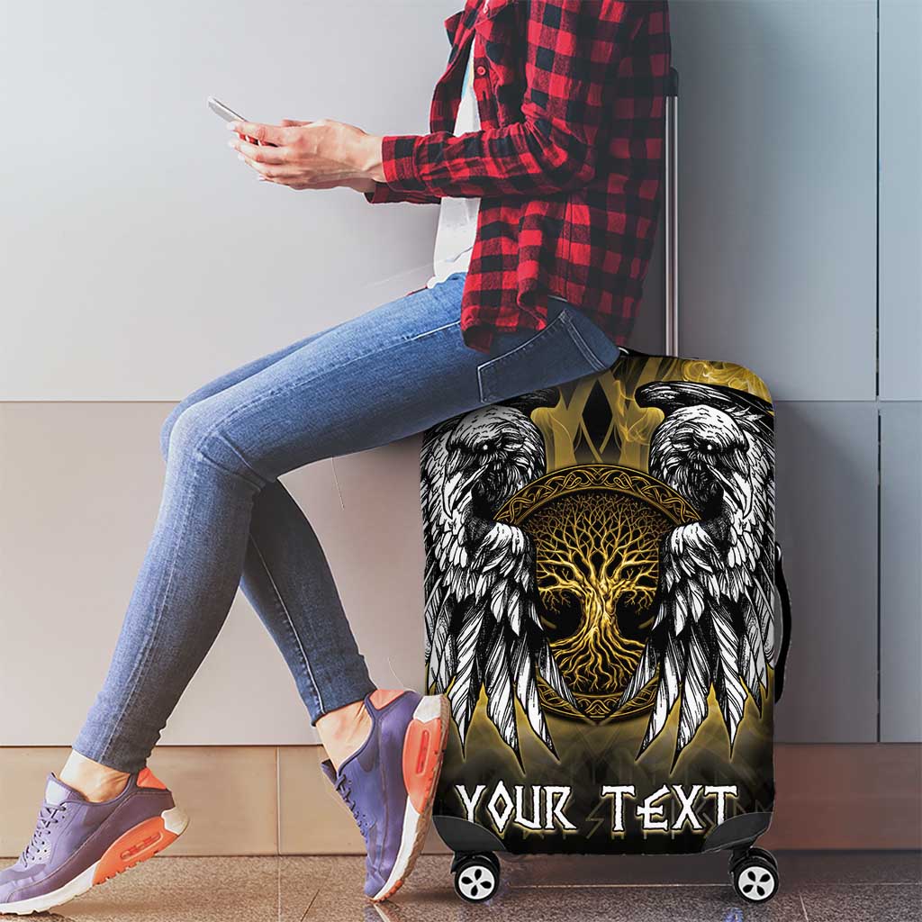 Personalized Cornwall Celtic Chough Luggage Cover With Tree Of Life LT05
