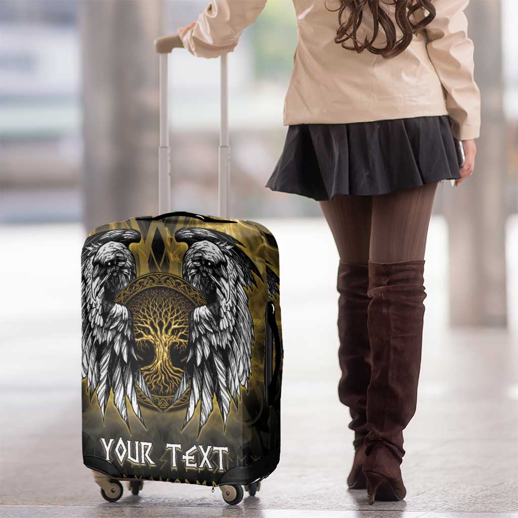 Personalized Cornwall Celtic Chough Luggage Cover With Tree Of Life LT05