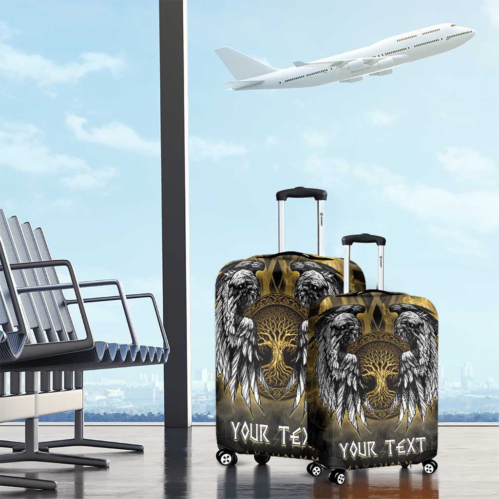 Personalized Cornwall Celtic Chough Luggage Cover With Tree Of Life LT05