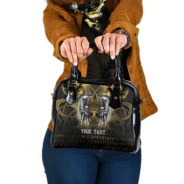 Personalized Cornwall Celtic Chough Shoulder Handbag With Tree Of Life LT05