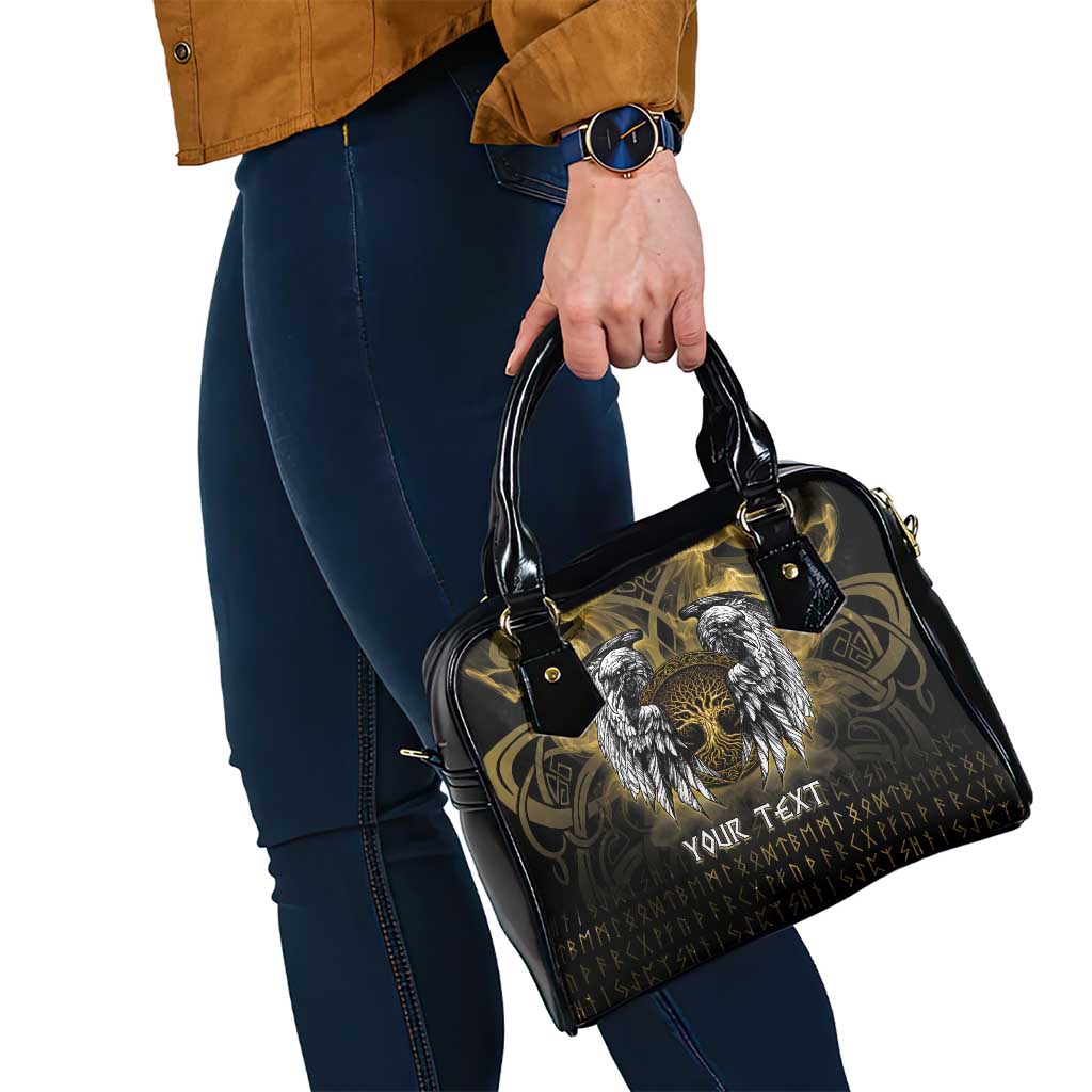 Personalized Cornwall Celtic Chough Shoulder Handbag With Tree Of Life LT05