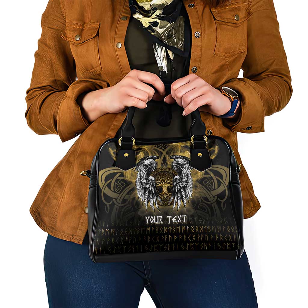 Personalized Cornwall Celtic Chough Shoulder Handbag With Tree Of Life LT05