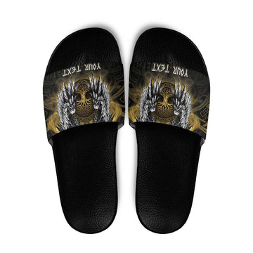 Personalized Cornwall Celtic Chough Slide Sandals With Tree Of Life LT05