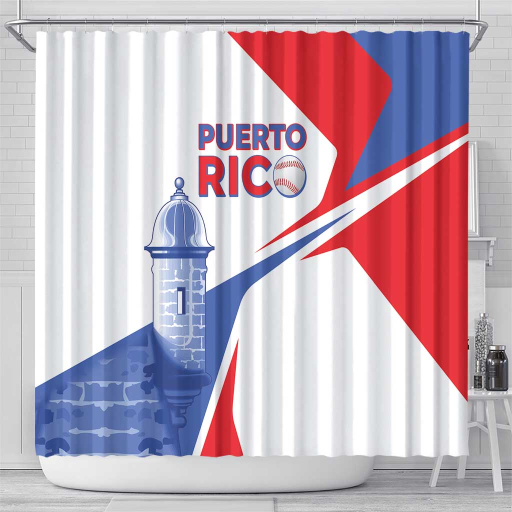 Puerto Rico Baseball Shower Curtain El Morro Sporty Style LT05