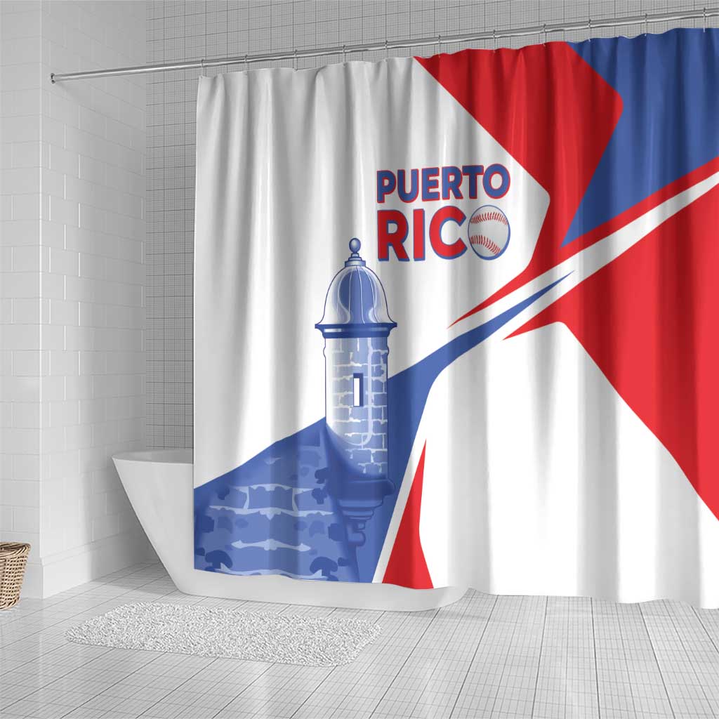 Puerto Rico Baseball Shower Curtain El Morro Sporty Style LT05