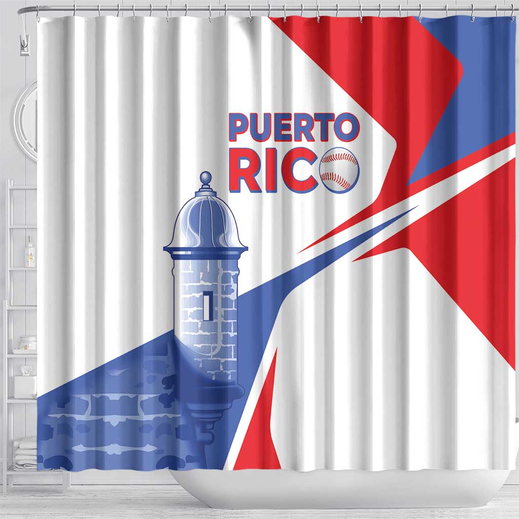 Puerto Rico Baseball Shower Curtain El Morro Sporty Style LT05
