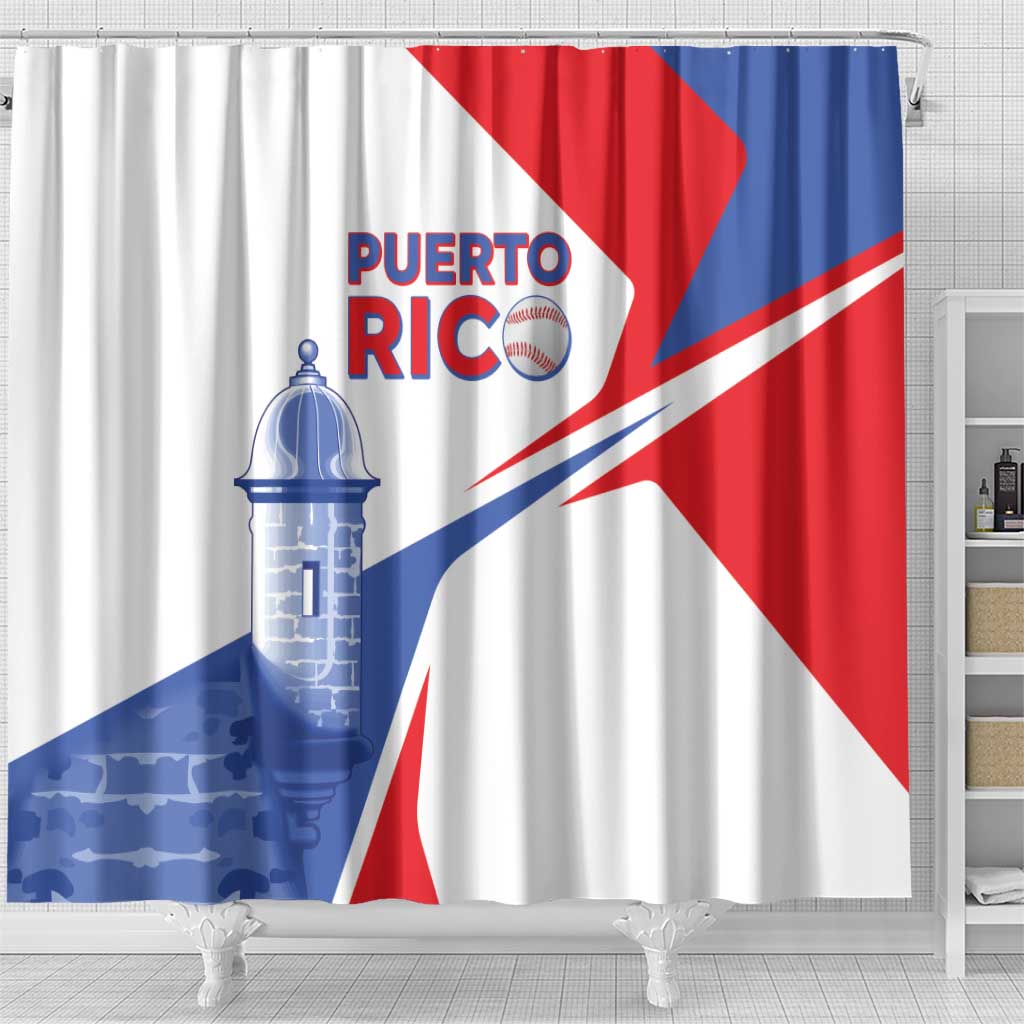 Puerto Rico Baseball Shower Curtain El Morro Sporty Style LT05