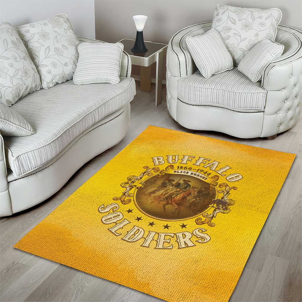 Honor Buffalo Soldiers Area Rug African American Cavalry Yellow Version LT05
