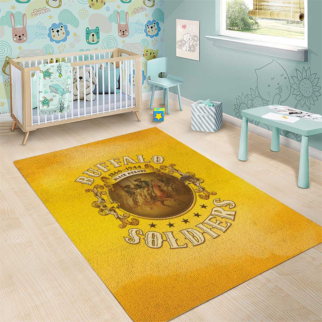 Honor Buffalo Soldiers Area Rug African American Cavalry Yellow Version LT05