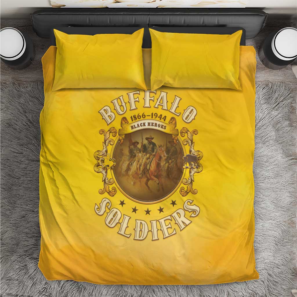 Honor Buffalo Soldiers Bedding Set African American Cavalry Yellow Version LT05