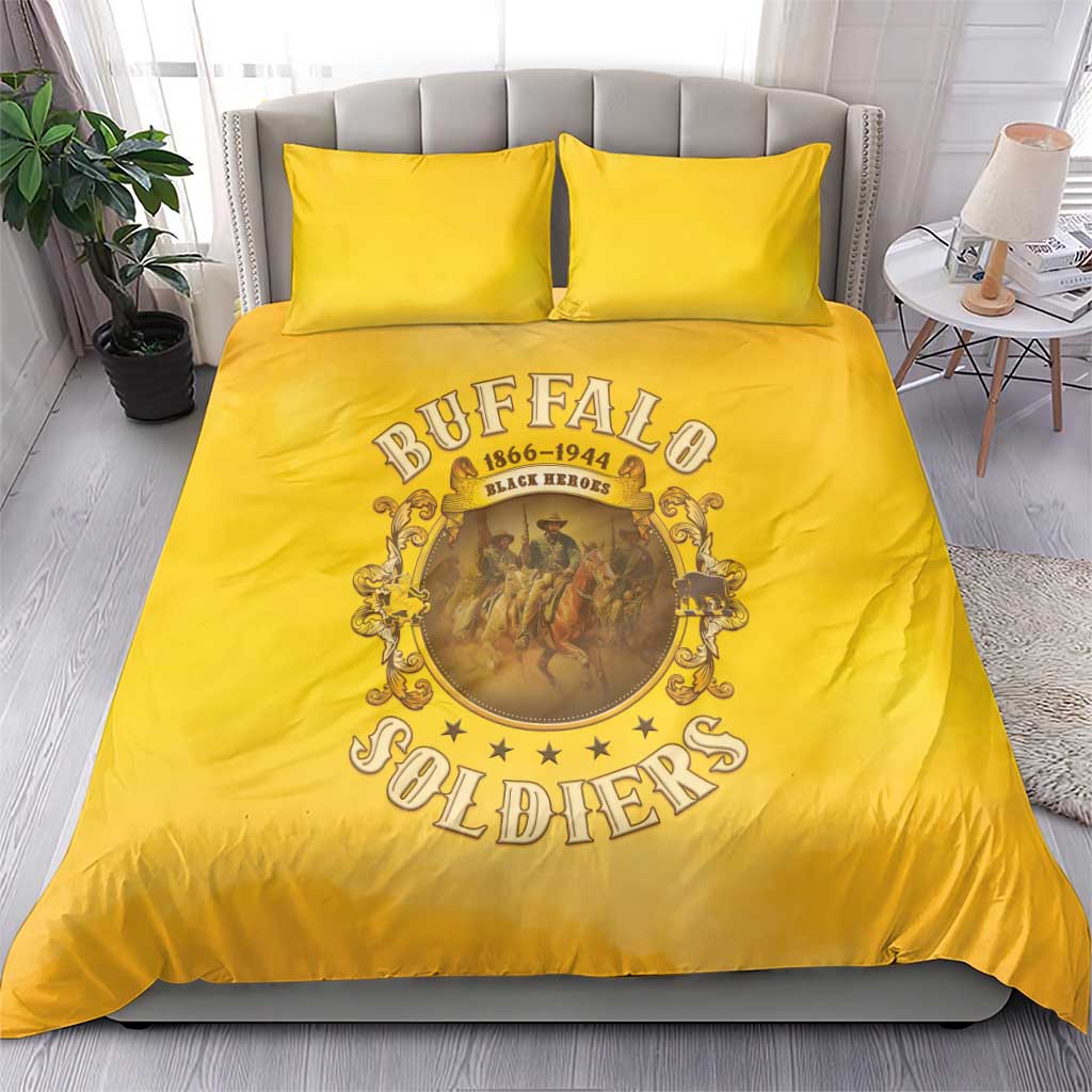 Honor Buffalo Soldiers Bedding Set African American Cavalry Yellow Version LT05
