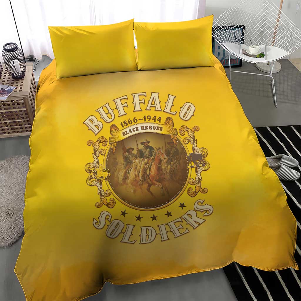 Honor Buffalo Soldiers Bedding Set African American Cavalry Yellow Version LT05