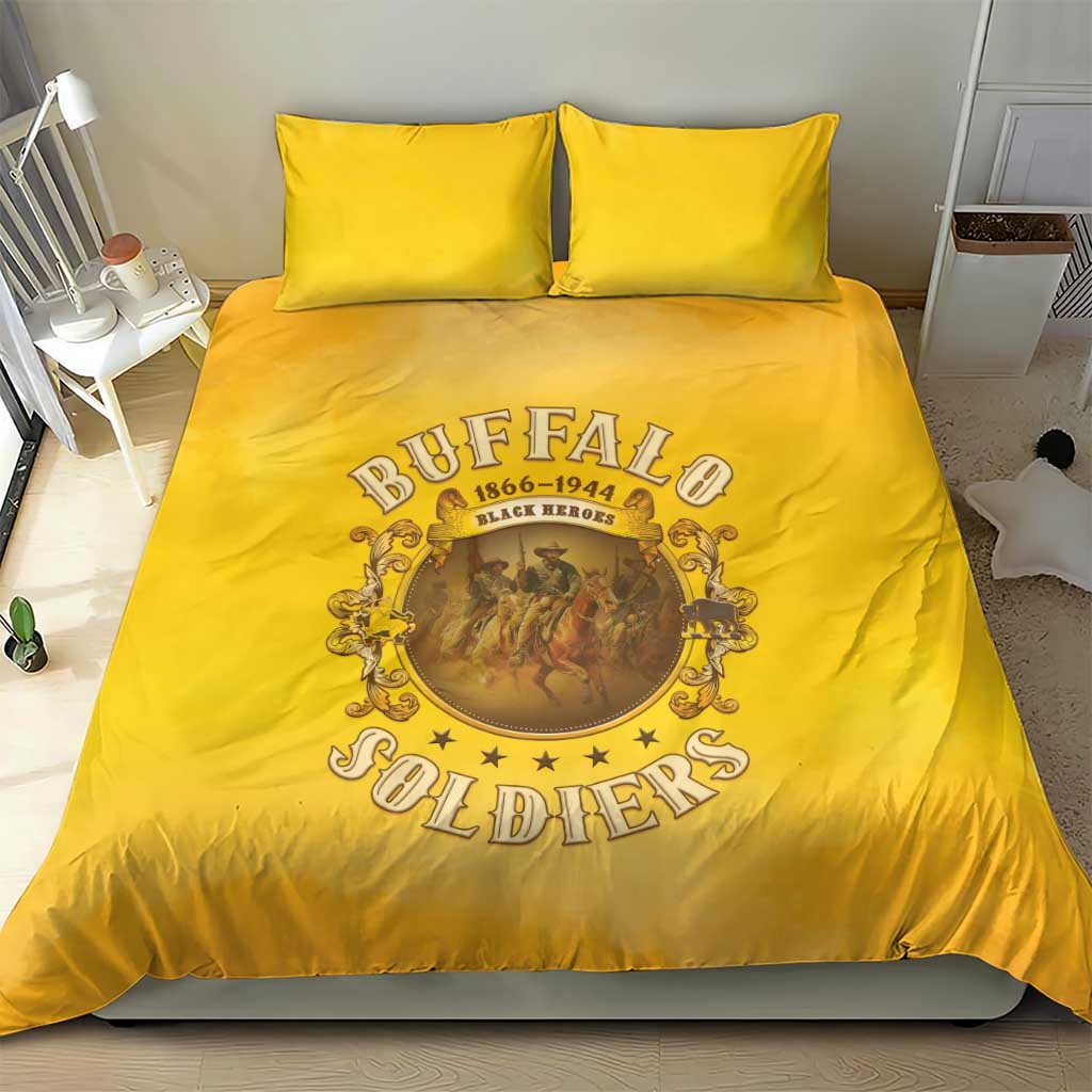 Honor Buffalo Soldiers Bedding Set African American Cavalry Yellow Version LT05