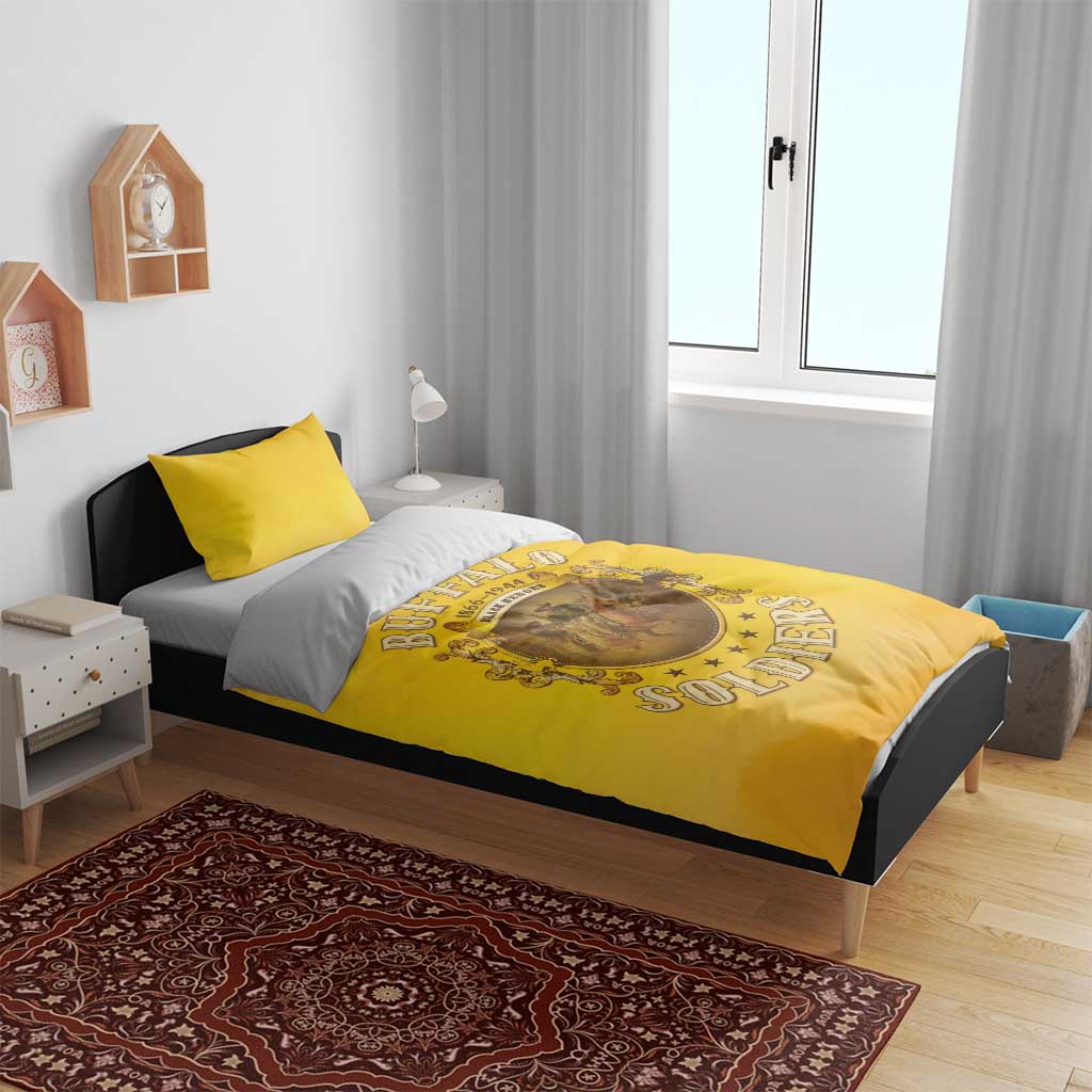 Honor Buffalo Soldiers Bedding Set African American Cavalry Yellow Version LT05
