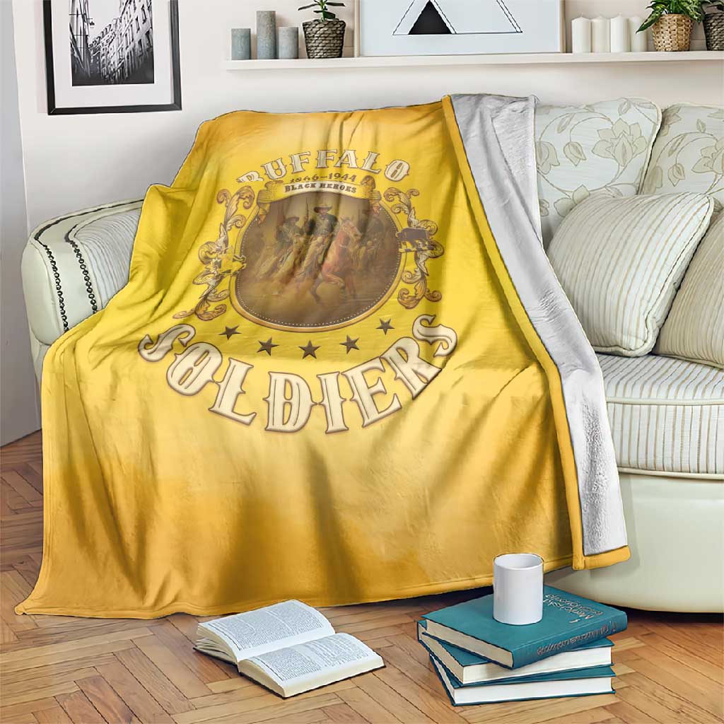 Honor Buffalo Soldiers Blanket African American Cavalry Yellow Version LT05