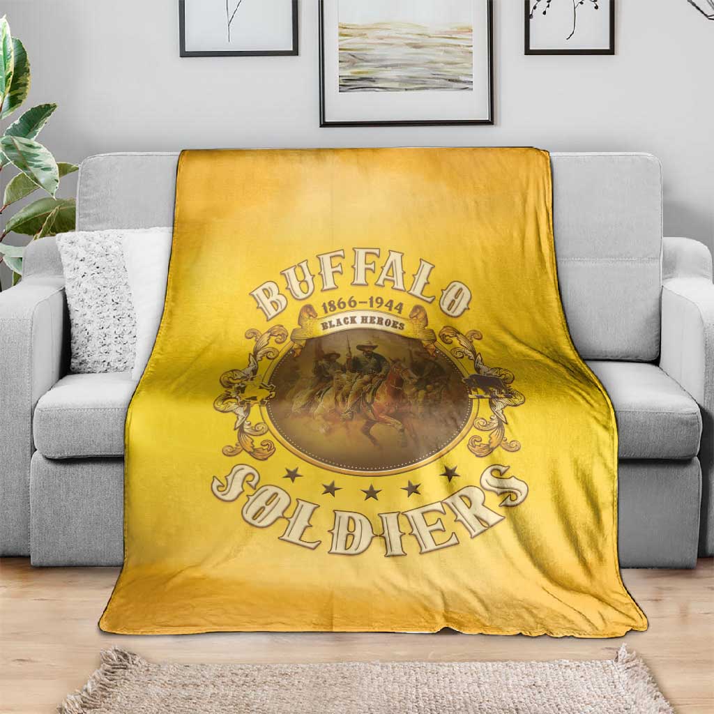 Honor Buffalo Soldiers Blanket African American Cavalry Yellow Version LT05