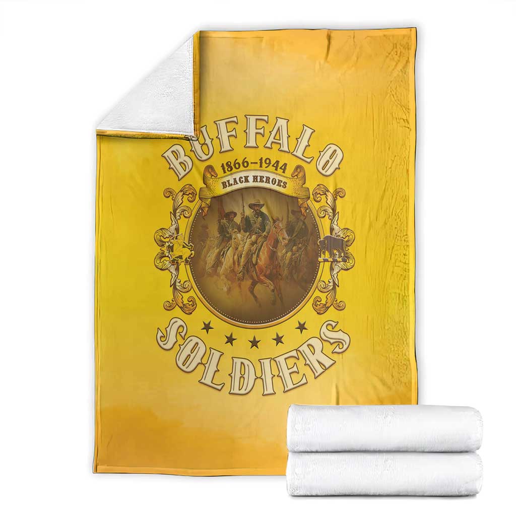 Honor Buffalo Soldiers Blanket African American Cavalry Yellow Version LT05