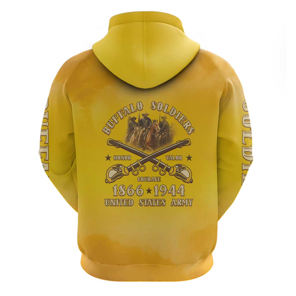 Honor Buffalo Soldiers Hoodie African American Cavalry Yellow Version LT05