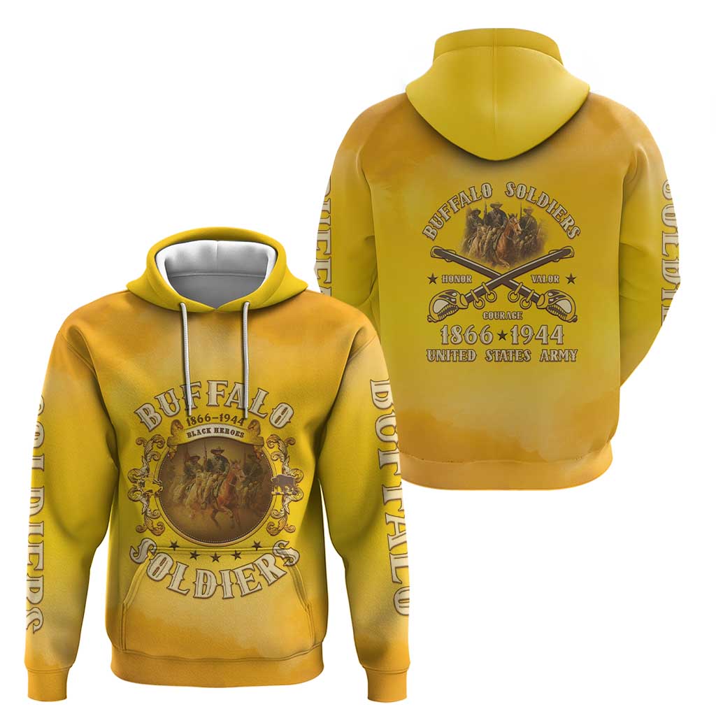 Honor Buffalo Soldiers Hoodie African American Cavalry Yellow Version LT05