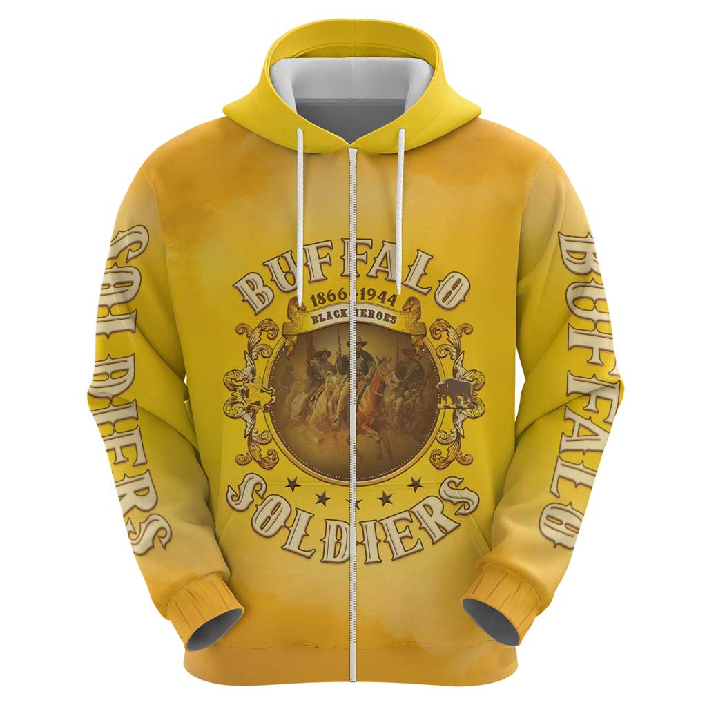 Honor Buffalo Soldiers Hoodie African American Cavalry Yellow Version LT05