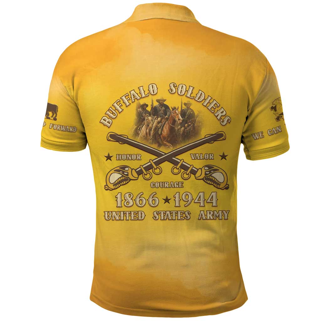 Honor Buffalo Soldiers Polo Shirt African American Cavalry Yellow Version LT05