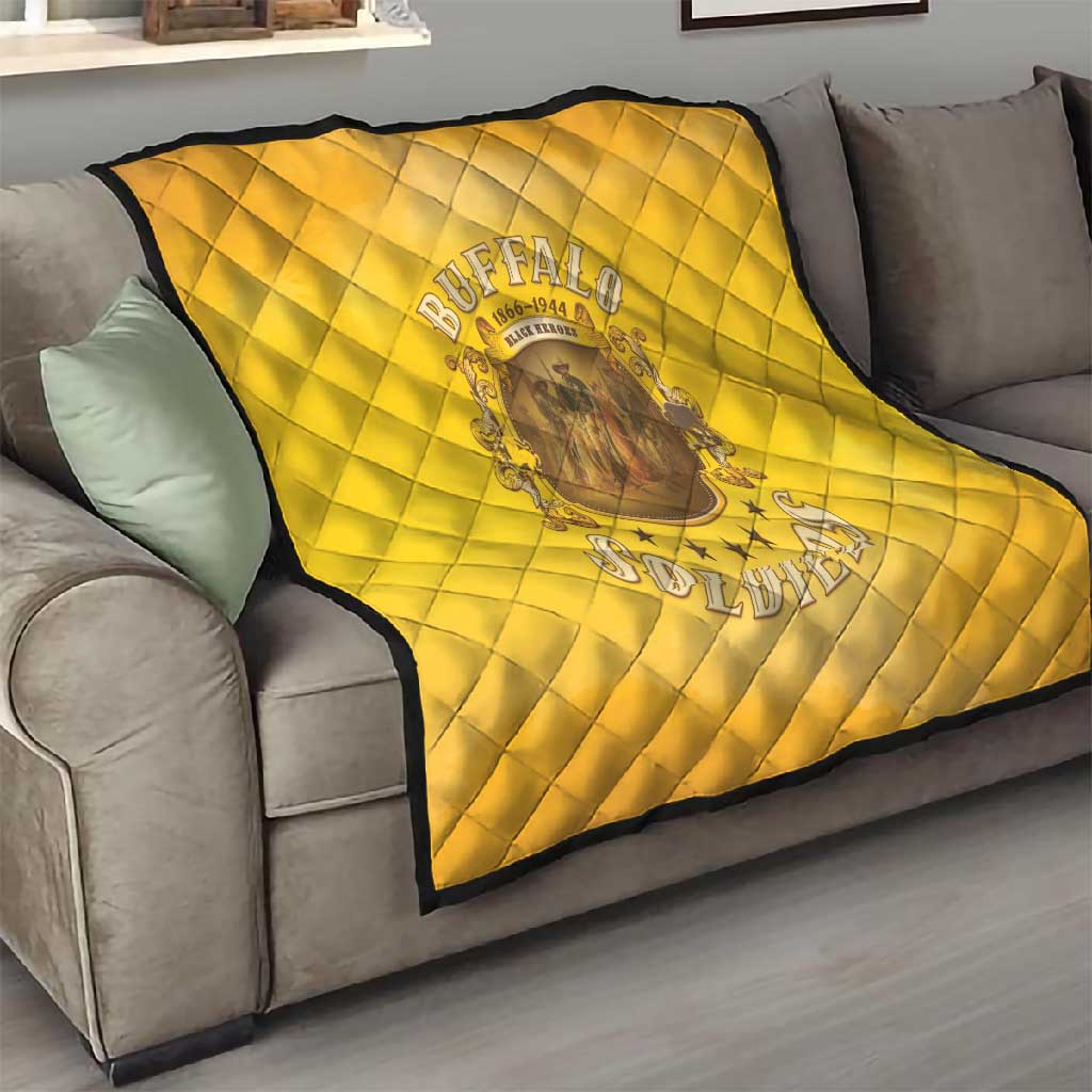 Honor Buffalo Soldiers Quilt African American Cavalry Yellow Version LT05