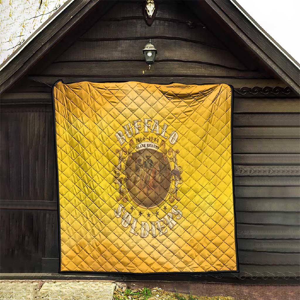 Honor Buffalo Soldiers Quilt African American Cavalry Yellow Version LT05