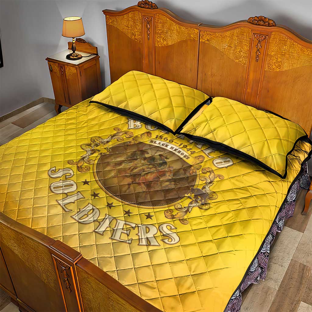 Honor Buffalo Soldiers Quilt Bed Set African American Cavalry Yellow Version LT05