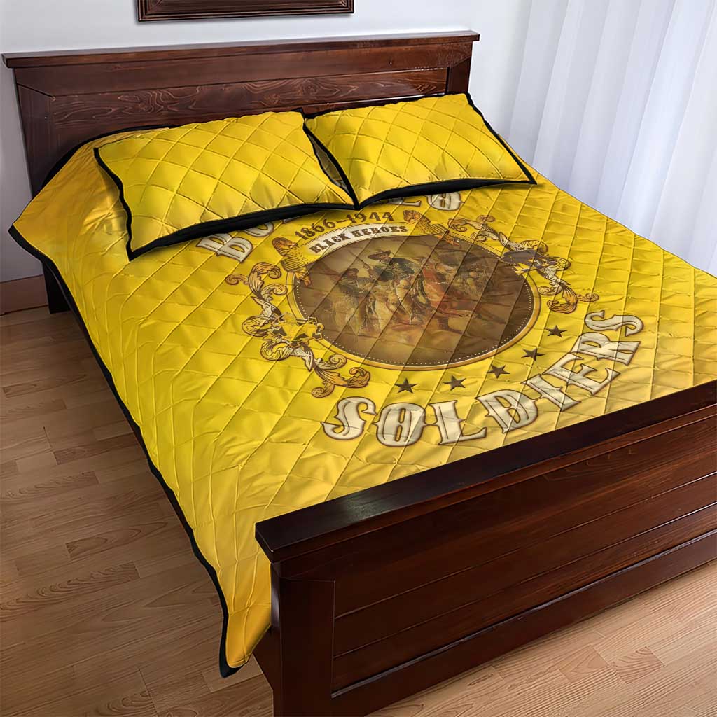 Honor Buffalo Soldiers Quilt Bed Set African American Cavalry Yellow Version LT05