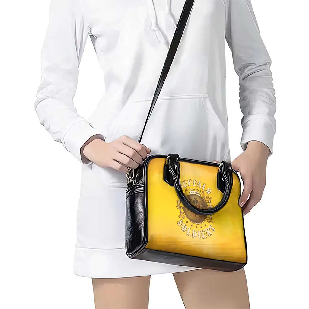 Honor Buffalo Soldiers Shoulder Handbag African American Cavalry Yellow Version LT05