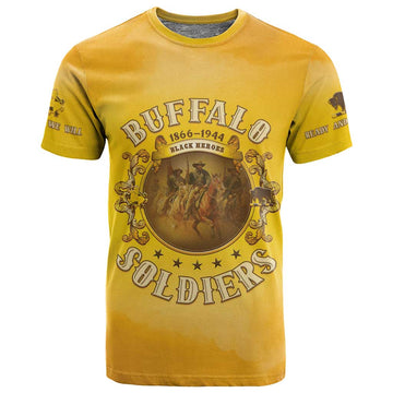 Honor Buffalo Soldiers T shirt African American Cavalry Yellow Version LT05