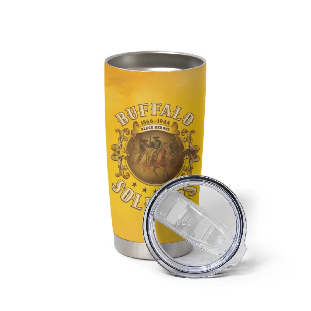 Honor Buffalo Soldiers Tumbler Cup African American Cavalry Yellow Version LT05