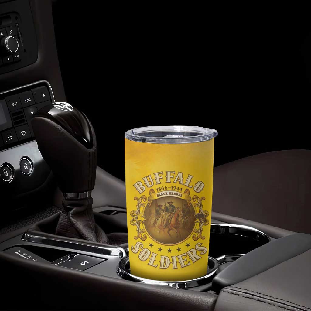 Honor Buffalo Soldiers Tumbler Cup African American Cavalry Yellow Version LT05