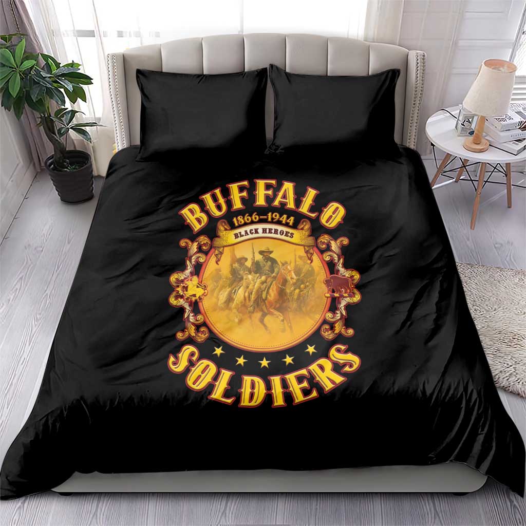 Honor Buffalo Soldiers Bedding Set African American Cavalry Black Version LT05