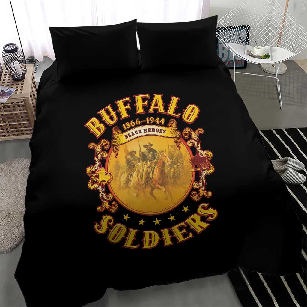 Honor Buffalo Soldiers Bedding Set African American Cavalry Black Version LT05