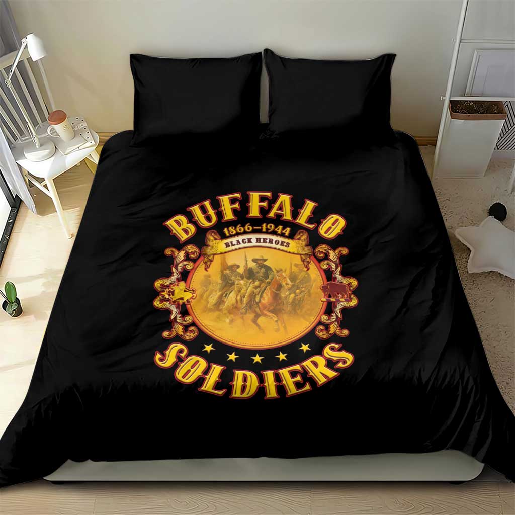 Honor Buffalo Soldiers Bedding Set African American Cavalry Black Version LT05