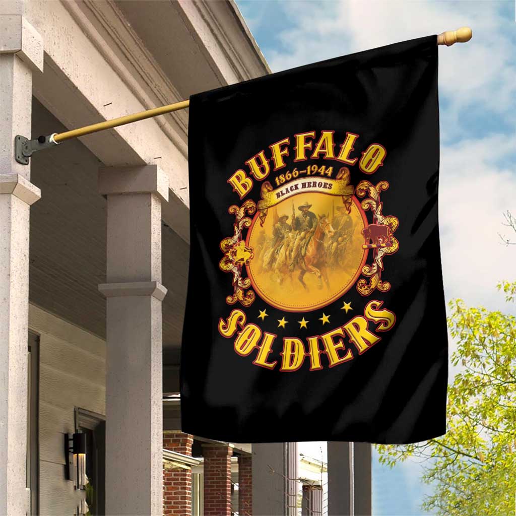 Honor Buffalo Soldiers Garden Flag African American Cavalry Black Version LT05