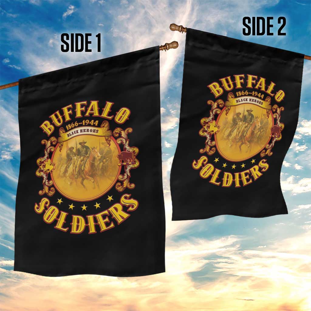 Honor Buffalo Soldiers Garden Flag African American Cavalry Black Version LT05