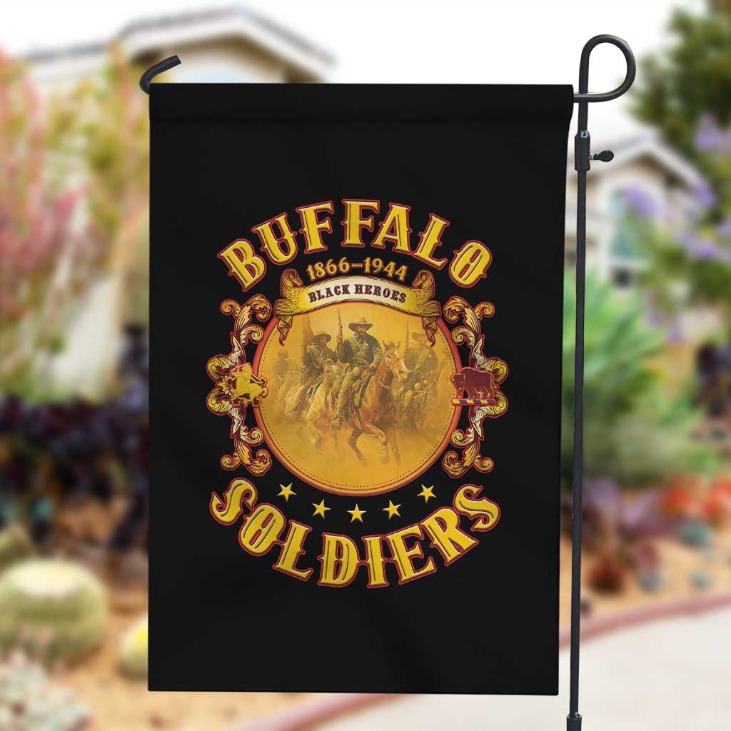 Honor Buffalo Soldiers Garden Flag African American Cavalry Black Version LT05