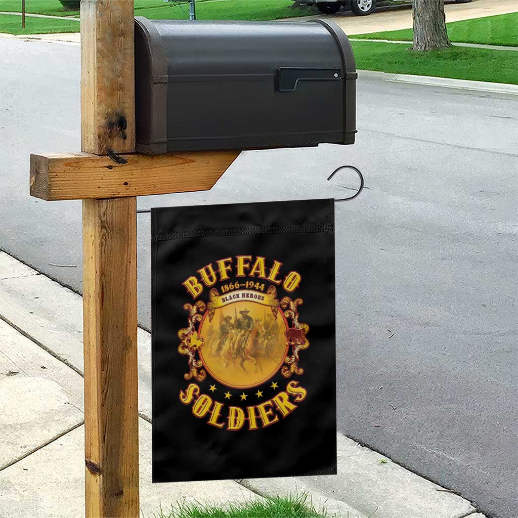 Honor Buffalo Soldiers Garden Flag African American Cavalry Black Version LT05