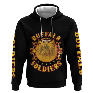 Honor Buffalo Soldiers Hoodie African American Cavalry Black Version LT05