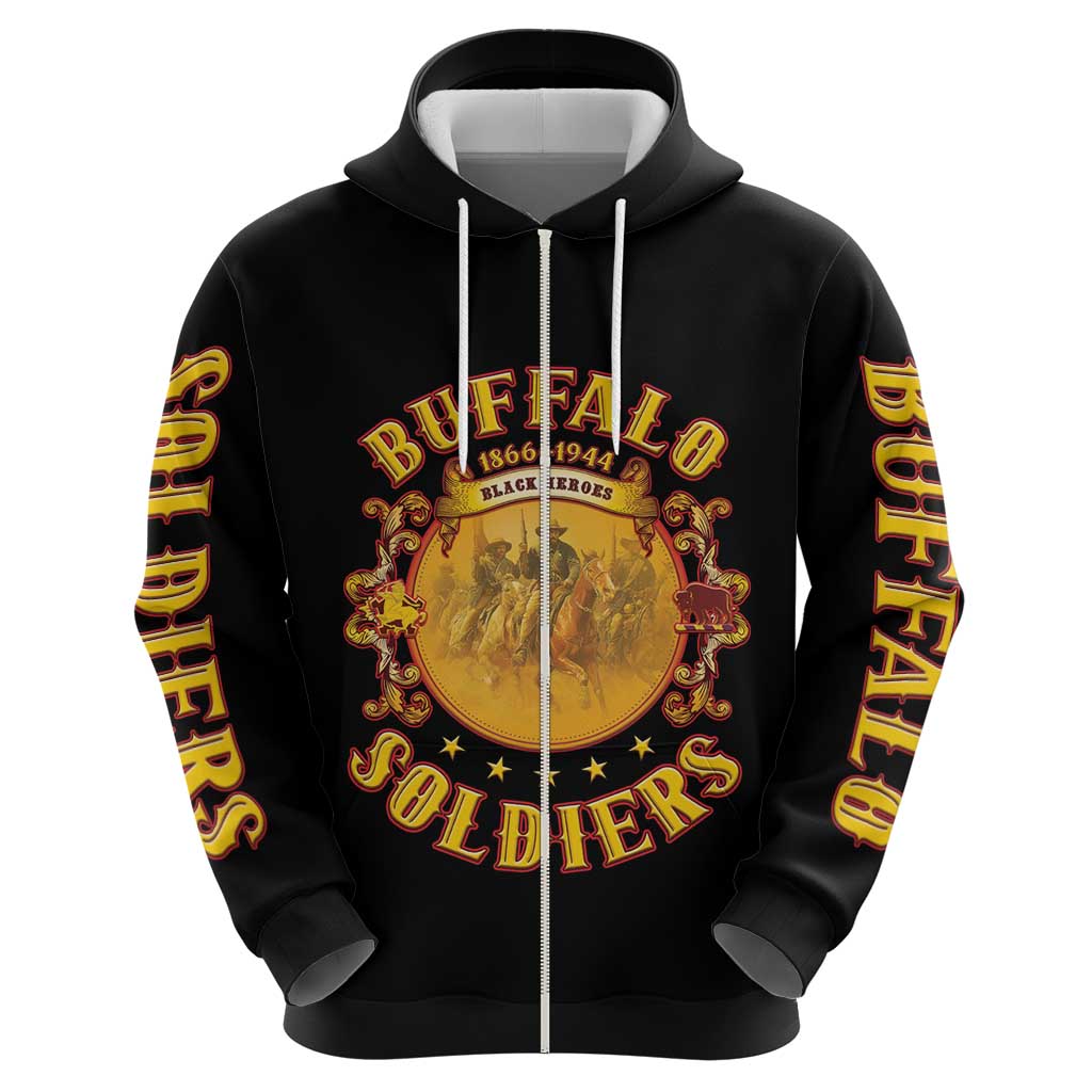 Honor Buffalo Soldiers Hoodie African American Cavalry Black Version LT05