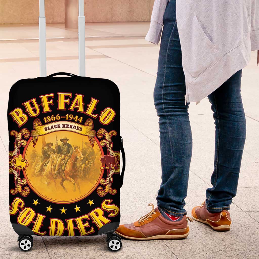 Honor Buffalo Soldiers Luggage Cover African American Cavalry Black Version LT05