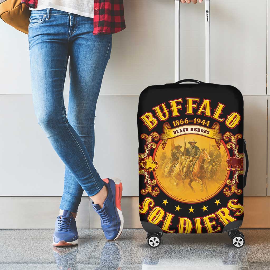 Honor Buffalo Soldiers Luggage Cover African American Cavalry Black Version LT05