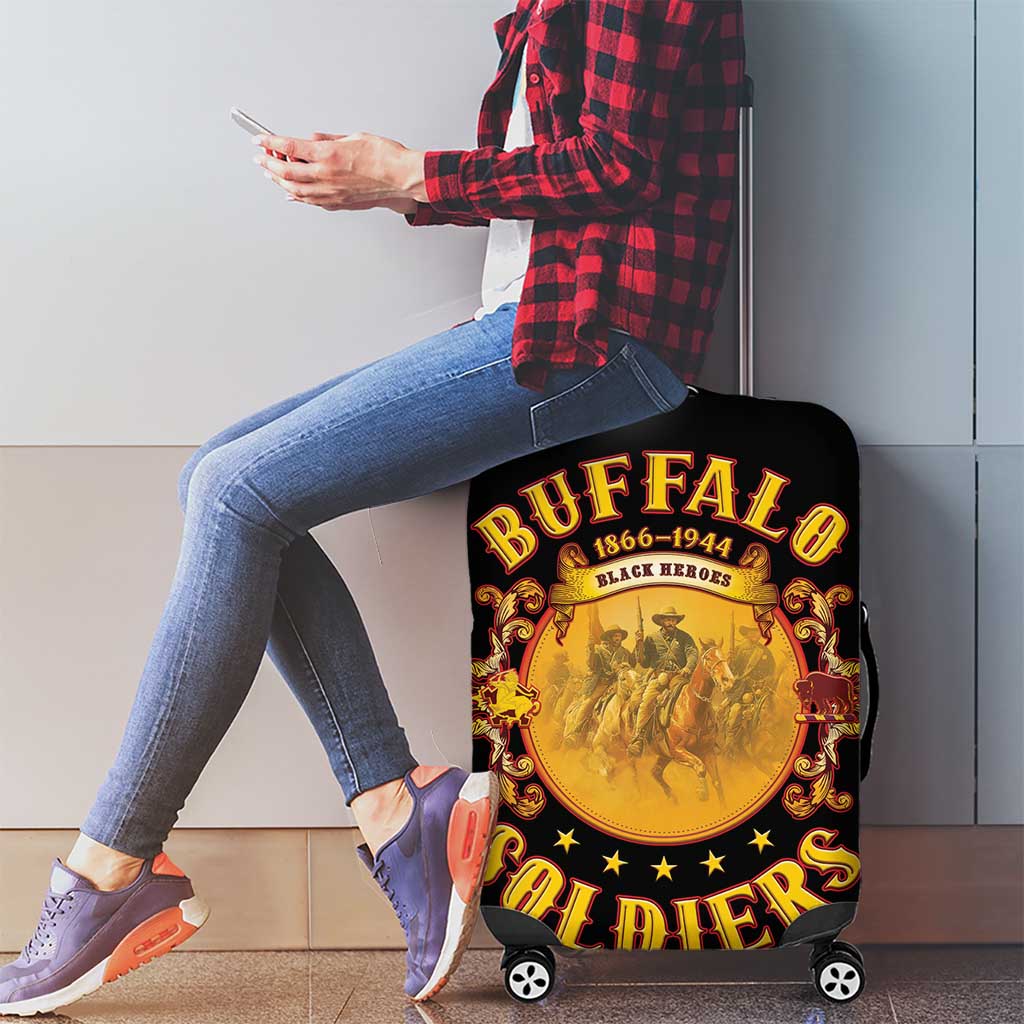 Honor Buffalo Soldiers Luggage Cover African American Cavalry Black Version LT05