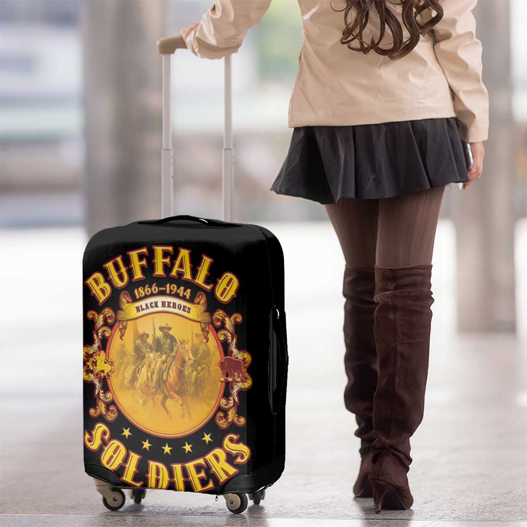 Honor Buffalo Soldiers Luggage Cover African American Cavalry Black Version LT05
