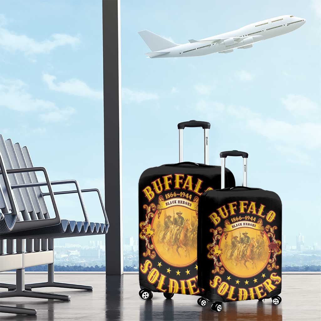 Honor Buffalo Soldiers Luggage Cover African American Cavalry Black Version LT05