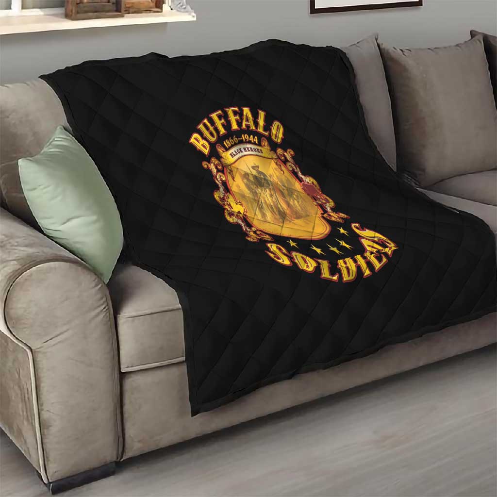 Honor Buffalo Soldiers Quilt African American Cavalry Black Version LT05