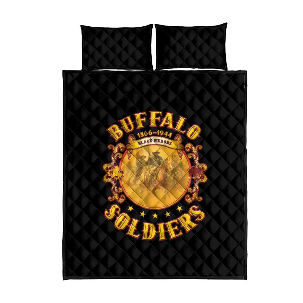 Honor Buffalo Soldiers Quilt Bed Set African American Cavalry Black Version LT05